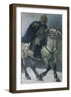 Alexander Suvorov on Horseback, 1897-1898-Vasili Ivanovich Surikov-Framed Giclee Print