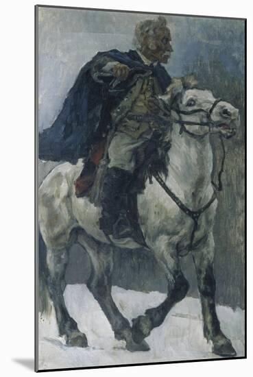 Alexander Suvorov on Horseback, 1897-1898-Vasili Ivanovich Surikov-Mounted Giclee Print