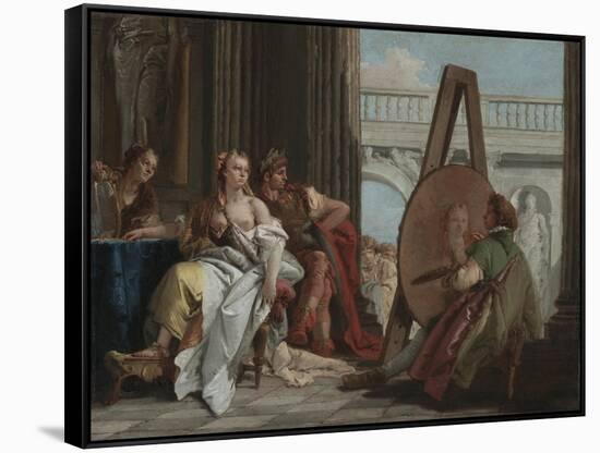 Alexander the Great and Campaspe in the Studio of Apelles, c.1740-Giovanni Battista Tiepolo-Framed Stretched Canvas