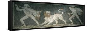 Alexander the Great and Hephaestion During Lion Hunt, Ca 320 Bc, Mosaic from Peristyle House 1-null-Framed Stretched Canvas