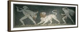 Alexander the Great and Hephaestion During Lion Hunt, Ca 320 Bc, Mosaic from Peristyle House 1-null-Framed Giclee Print