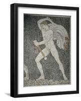 Alexander the Great and Hephaestion During Lion Hunt, Ca 320 Bc, Mosaic from Peristyle House 1-null-Framed Giclee Print