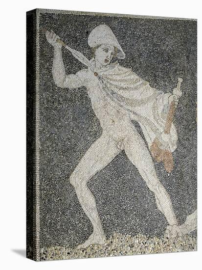 Alexander the Great and Hephaestion During Lion Hunt, Ca 320 Bc, Mosaic from Peristyle House 1-null-Stretched Canvas