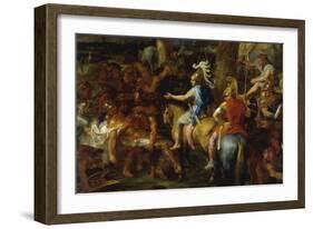 Alexander the Great and Poros-Charles Le Brun-Framed Giclee Print