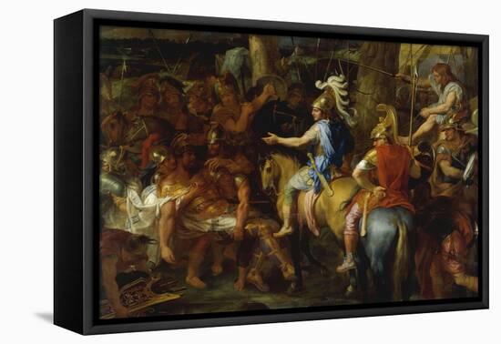 Alexander the Great and Poros-Charles Le Brun-Framed Stretched Canvas