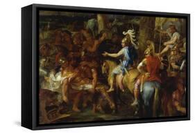 Alexander the Great and Poros-Charles Le Brun-Framed Stretched Canvas