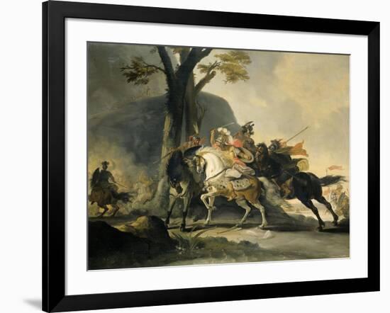 Alexander the Great at the Battle of the Granicus Against the Persians-Cornelis Troost-Framed Art Print