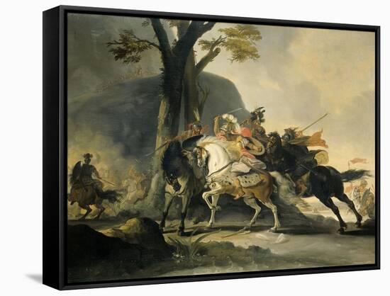 Alexander the Great at the Battle of the Granicus Against the Persians-Cornelis Troost-Framed Stretched Canvas