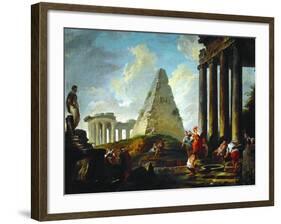 Alexander the Great Before the Tomb of Achilles, 1755-1757-Hubert Robert-Framed Giclee Print