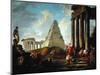 Alexander the Great before the Tomb of Achilles-Hubert Robert-Mounted Giclee Print