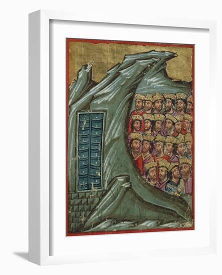 Alexander the Great, Cuts Off 22 Nations with Giant Copper Doors-null-Framed Giclee Print