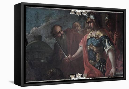 Alexander the Great Cutting the Gordian Knot, 1736-1737-Livio Retti-Framed Stretched Canvas