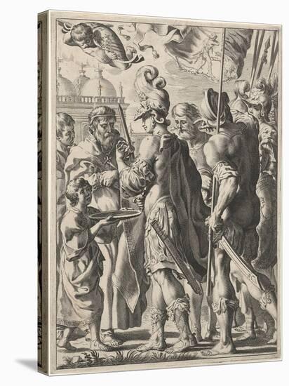 Alexander the Great Cutting the Gordian Knot, 17th Century-Theodor Matham-Stretched Canvas