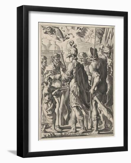 Alexander the Great Cutting the Gordian Knot, 17th Century-Theodor Matham-Framed Giclee Print