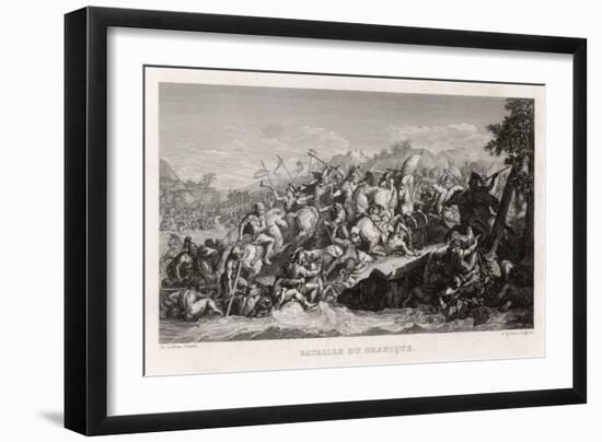 Alexander the Great Defeats Persians on the River Granicus-A. Lefevre-Framed Art Print