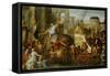 Alexander the Great Enters Babylon-Charles Le Brun-Framed Stretched Canvas