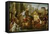 Alexander the Great Enters Babylon-Charles Le Brun-Framed Stretched Canvas