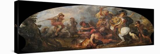 Alexander the Great Hunting Lions, Ca 1679-Charles de La Fosse-Stretched Canvas