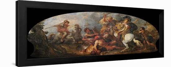 Alexander the Great Hunting Lions, Ca 1679-Charles de La Fosse-Framed Giclee Print