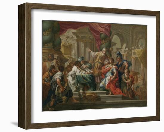 Alexander the Great in the Temple of Jerusalem-Sebastiano Conca-Framed Giclee Print