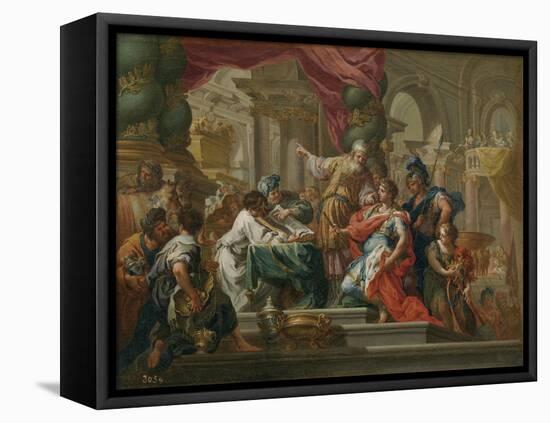 Alexander the Great in the Temple of Jerusalem-Sebastiano Conca-Framed Stretched Canvas