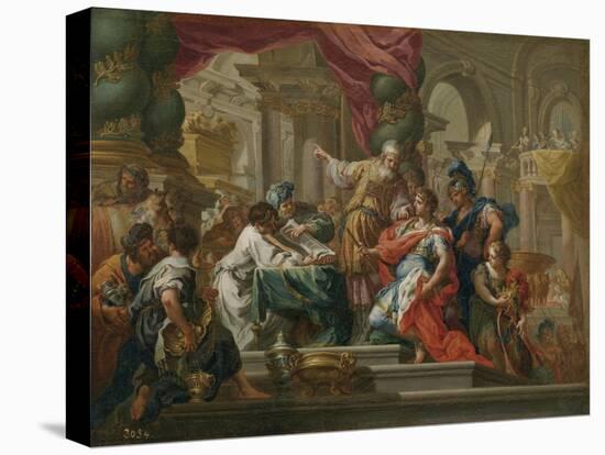 Alexander the Great in the Temple of Jerusalem-Sebastiano Conca-Stretched Canvas