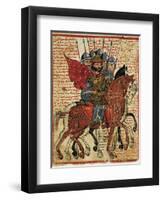 Alexander the Great Leading His Troops, Miniature from the History of Alexander the Great-null-Framed Giclee Print