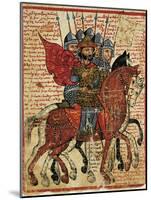 Alexander the Great Leading His Troops, Miniature from the History of Alexander the Great-null-Mounted Giclee Print