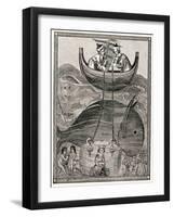 Alexander the Great Making Underwater Observations in a Glass Barrel, 4th Century BC-null-Framed Giclee Print