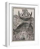 Alexander the Great Making Underwater Observations in a Glass Barrel, 4th Century BC-null-Framed Giclee Print