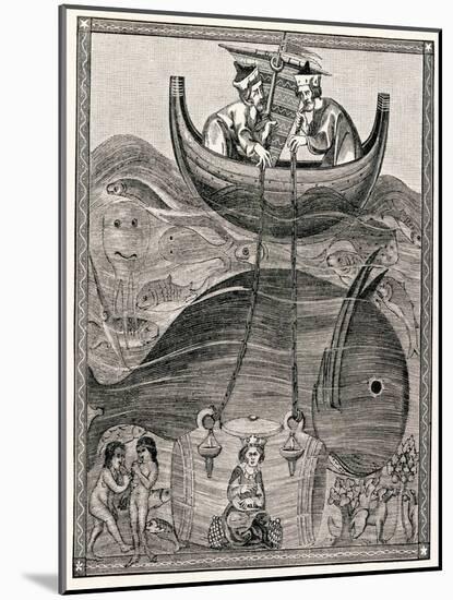 Alexander the Great Making Underwater Observations in a Glass Barrel, 4th Century BC-null-Mounted Giclee Print