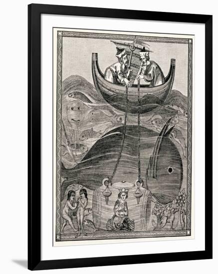 Alexander the Great Making Underwater Observations in a Glass Barrel, 4th Century BC-null-Framed Giclee Print