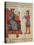 Alexander the Great on the Throne, Miniature from the History of Alexander the Great-null-Stretched Canvas