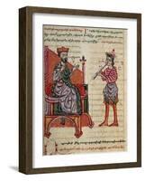 Alexander the Great on the Throne, Miniature from the History of Alexander the Great-null-Framed Giclee Print