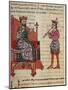 Alexander the Great on the Throne, Miniature from the History of Alexander the Great-null-Mounted Giclee Print