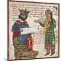 Alexander the Great Receives Darius's Message, Miniature from the History of Alexander the Great-null-Mounted Giclee Print