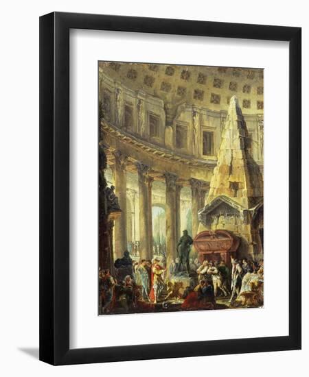 Alexander the Great Visiting the Tomb of Achilles, 1755-60-Hubert Robert-Framed Giclee Print