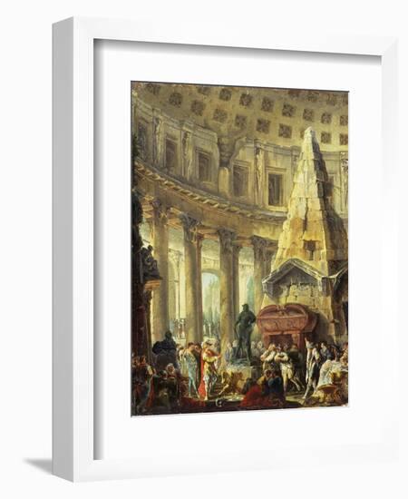 Alexander the Great Visiting the Tomb of Achilles, 1755-60-Hubert Robert-Framed Giclee Print