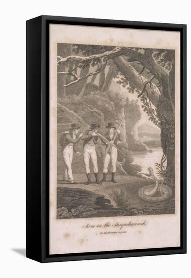 Alexander Wilson and companions on the Susquehanna, 1809-American School-Framed Stretched Canvas