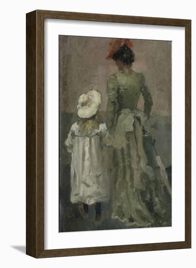 Alexandra Thaulow with Ingrid, 1895 oil on board-Fritz Thaulow-Framed Giclee Print