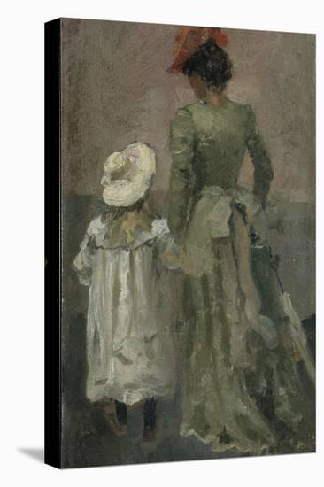 Alexandra Thaulow with Ingrid, 1895 oil on board-Fritz Thaulow-Stretched Canvas