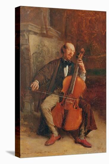 Alexandre Batta, the Cellist, 1855-Jean-Louis Ernest Meissonier-Stretched Canvas