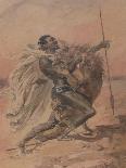 Struggle Between a Warrior and a Lion-Alexandre Colin-Giclee Print