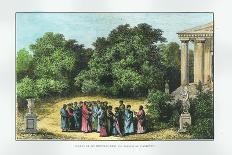 Plato and His Disciples in the Garden of the Academy, from "La Vie Des Savants Illustres"-Alexandre De Bar-Mounted Giclee Print