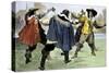 Alexandre Dumas's Three Musketeers in a Sword-Fight-null-Stretched Canvas