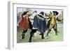 Alexandre Dumas's Three Musketeers in a Sword-Fight-null-Framed Giclee Print