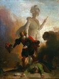 Don Juan and the Statue of the Commander, Ca 1835-Alexandre-Évariste Fragonard-Giclee Print