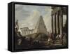 Alexandre le Grand devant le tombeau d'Achille-Hubert Robert-Framed Stretched Canvas