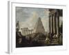 Alexandre le Grand devant le tombeau d'Achille-Hubert Robert-Framed Giclee Print