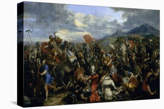 Alexandre le Grand, vainqueur de Darius à la bataille d'Arbelles (331 av. J.-C.)-Jacques Courtois-Stretched Canvas